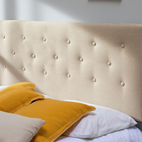 Tête de lit capitonnée en tissu Beige 140x100cm
