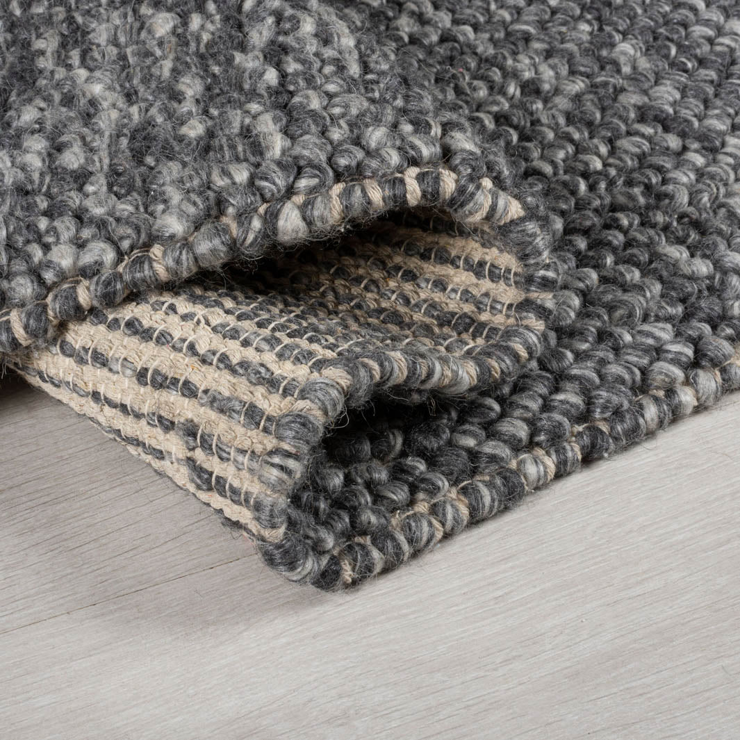 Tapis de couloir laine gris 60x230cm