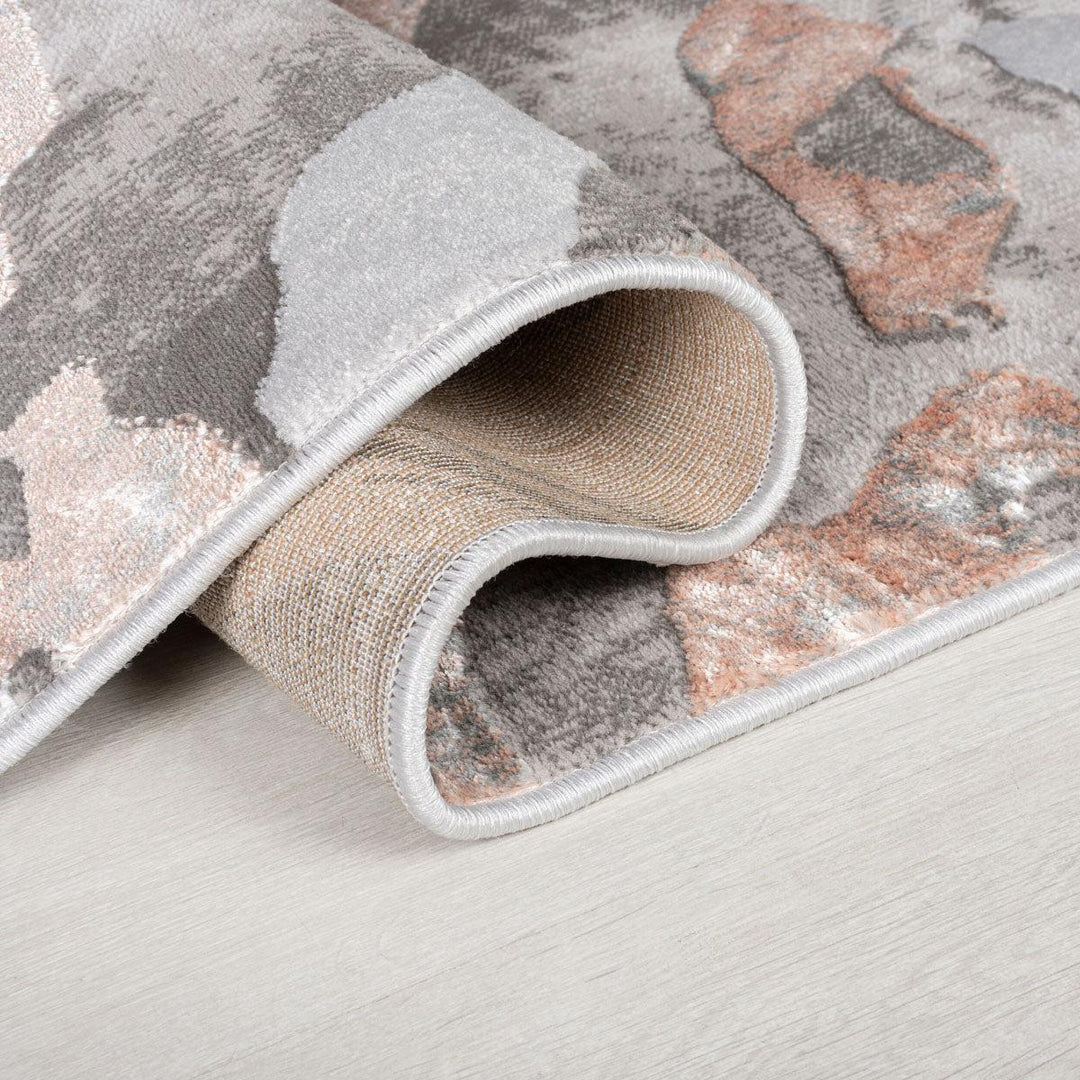 Tapis effet marbre Gris et rose poudré