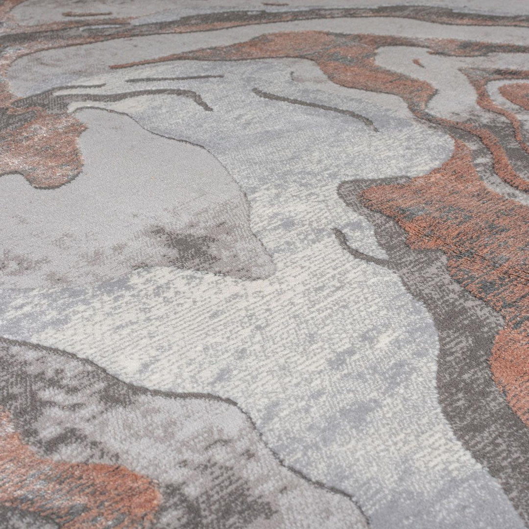 Tapis effet marbre Gris et rose poudré