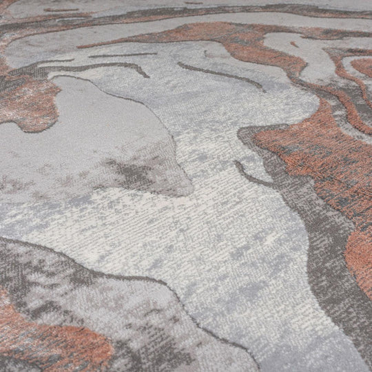 Tapis effet marbre Gris et rose poudré
