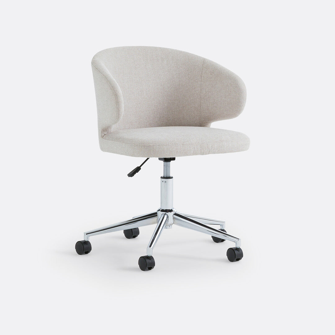 Fauteuil de bureau La Redoute Interieurs velours beige Elga