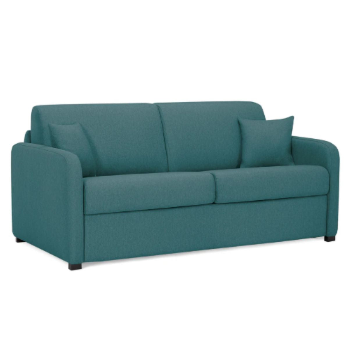 Canapé convertible 2 places en tissu turquoise- Convertible Center