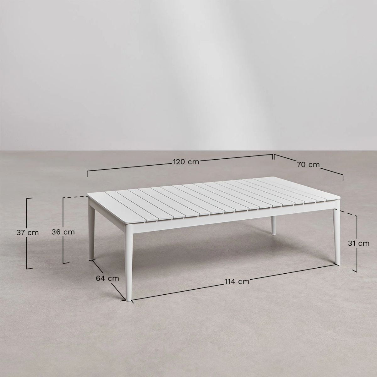 Table basse de jardin SKLUM rectangulaire 120x70 cm en aluminium Sereilen