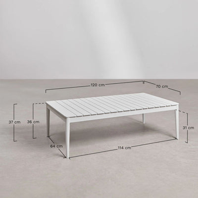 Table basse de jardin SKLUM rectangulaire 120x70 cm en aluminium Sereilen