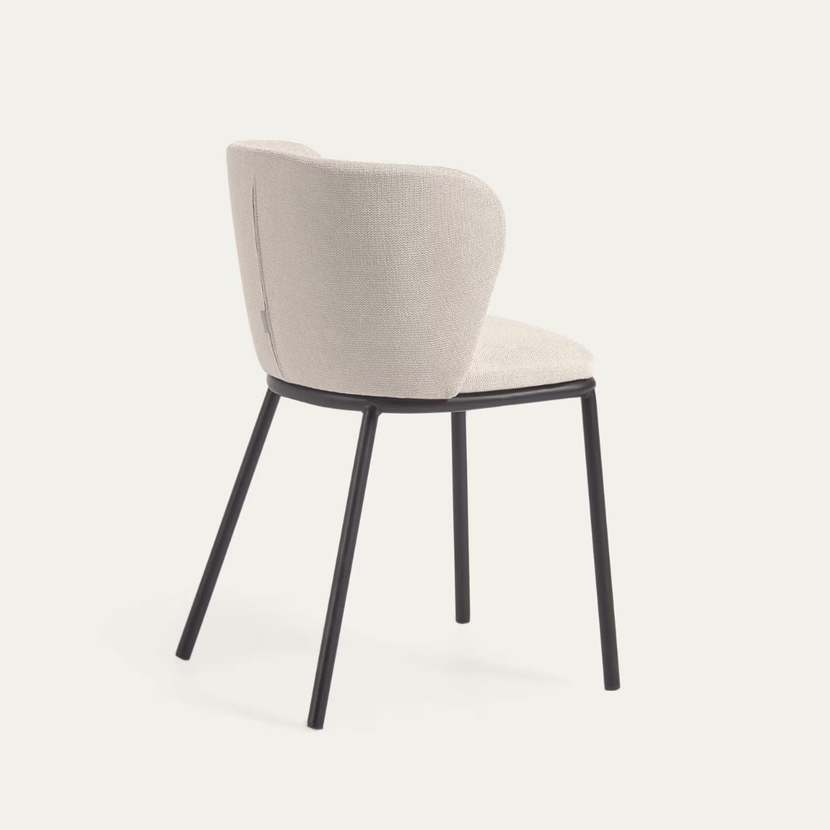 Lot de 2 chaises Ciselia en tissu chenille beige et pieds acier KAVE Home