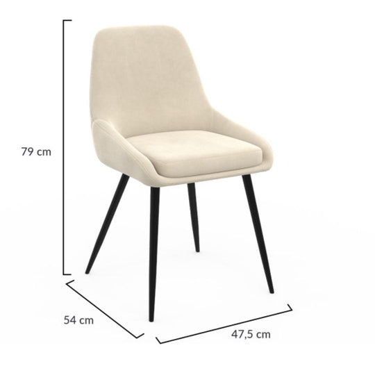 Lot de 4 chaises Olivia creme