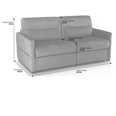 Canapé convertible 4 places en velours déperlant Kaki- Convertible Center