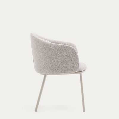 Lot de 4 chaises Idaira en tissu chenille épais et pieds en acier beige Kave Home