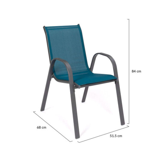 Lot de 4 chaises de jardin en acier- mix couleurs