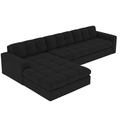 Canapé angle gauche Justin Micadoni 4 places noir