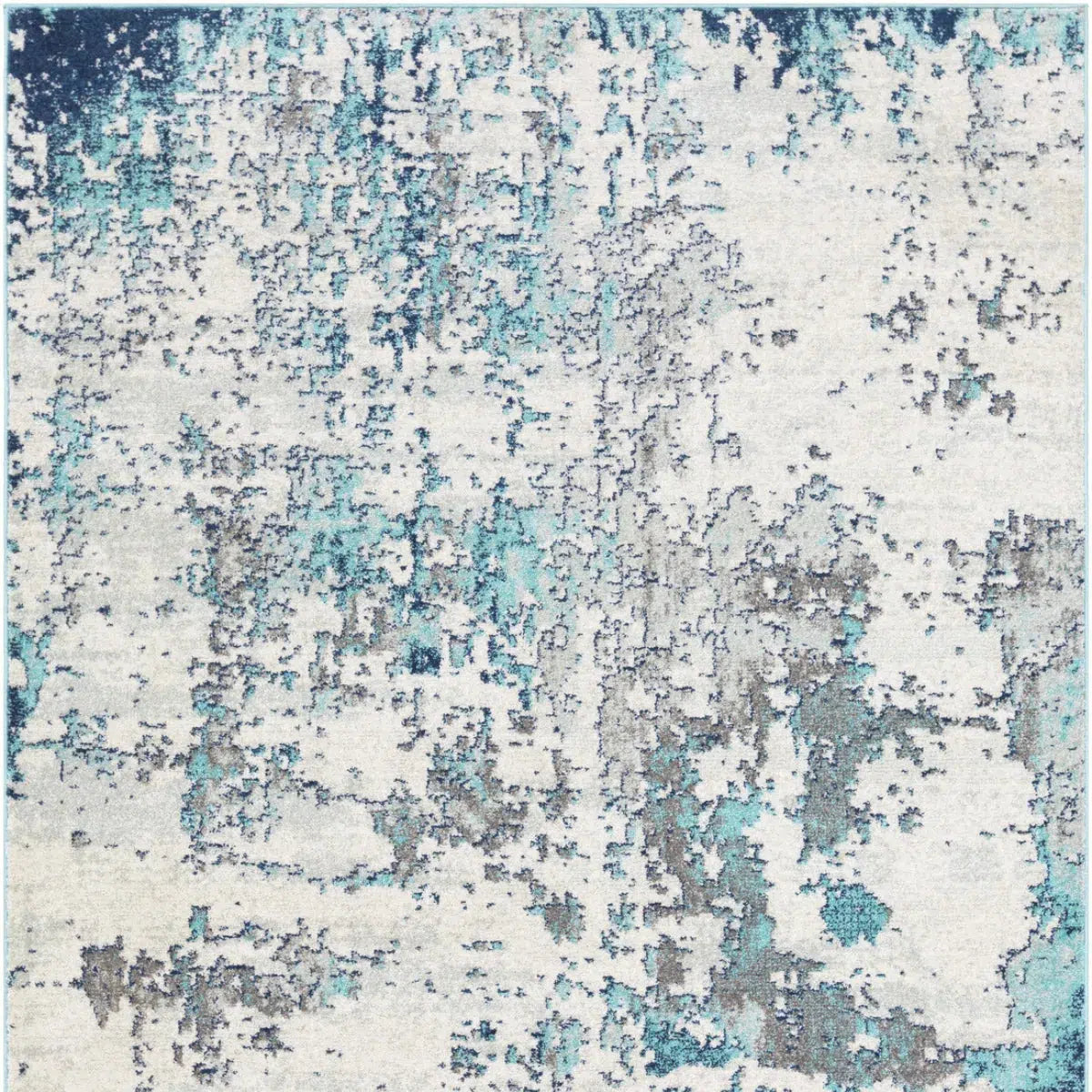 Tapis SURYA Sarah moderne, motif abstrait effet aquarelle bleu, gris et blanc, vue 5