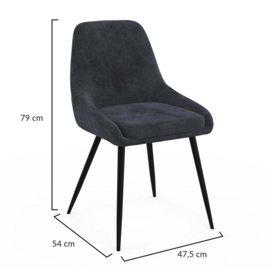 Lot de 4 chaises Olivia Gris foncé