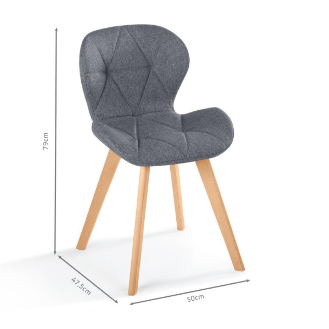 Lot de 6 chaises Gatsby gris foncé