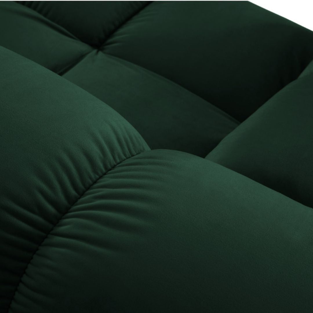 Canapé modulaire en velours Bellis vert Micadoni 4 places