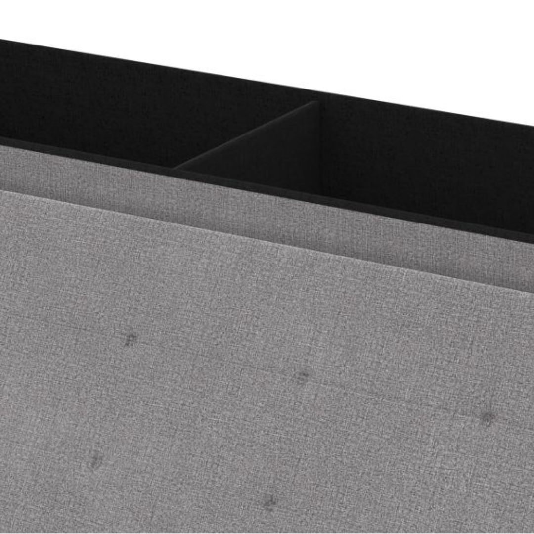 Banc coffre tissu gris 100cm