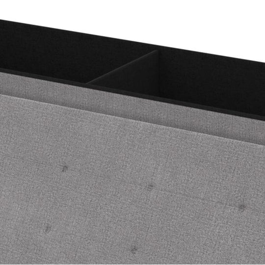 Banc coffre tissu gris 100cm