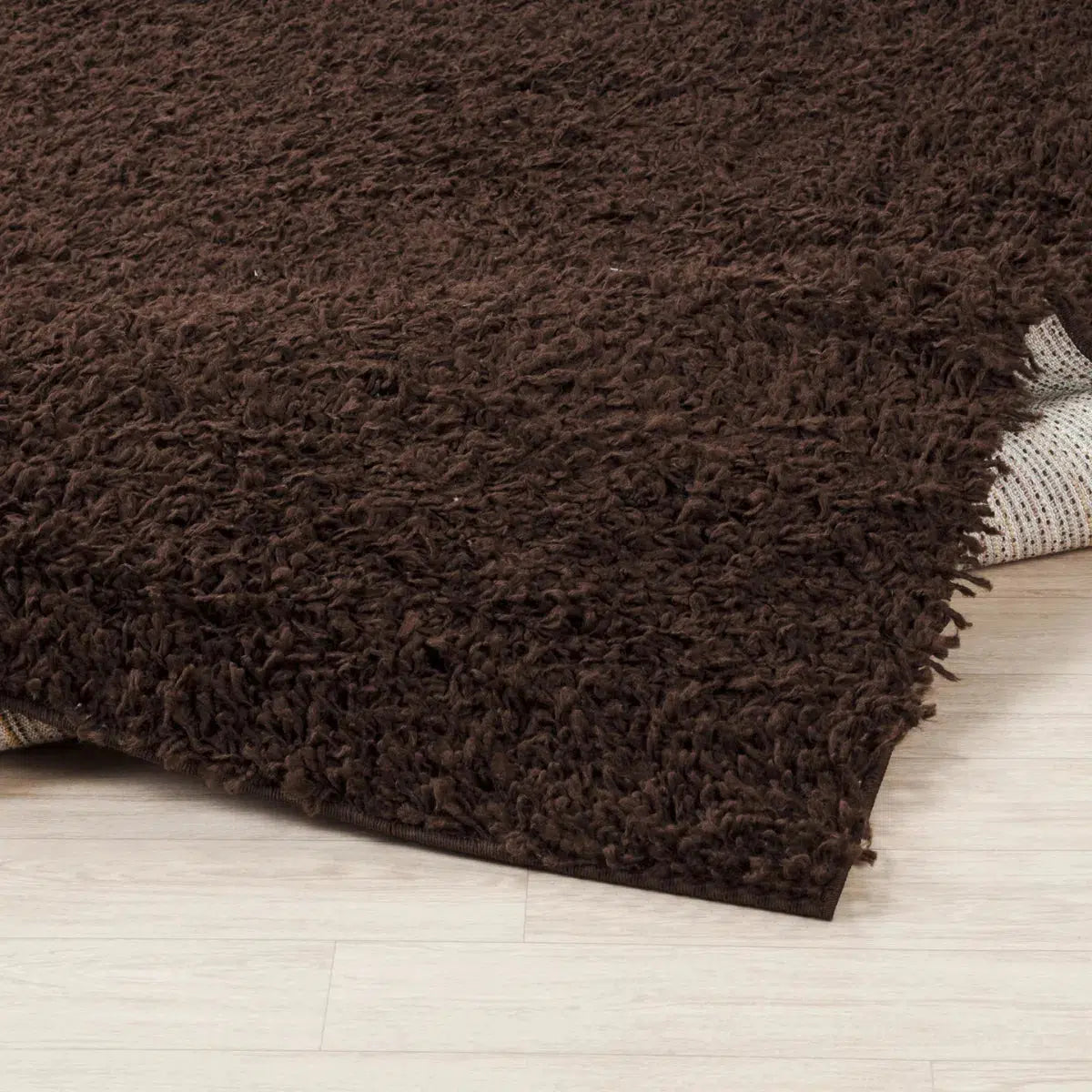 Tapis SURYA Lilly shaggy, uni marron foncé à poils longs, vue 5