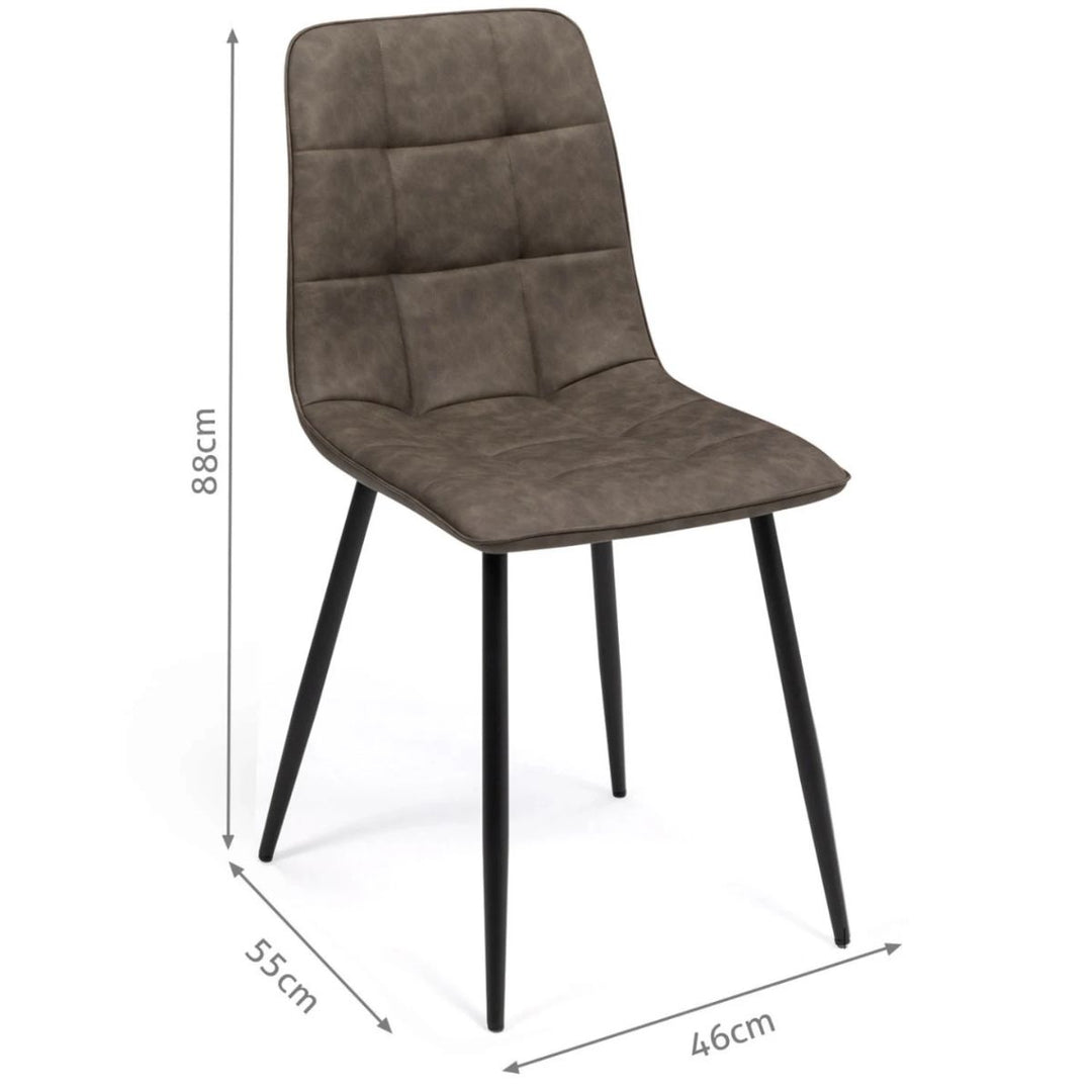 Lot de 6 chaises vintage Linda simili cuir marron