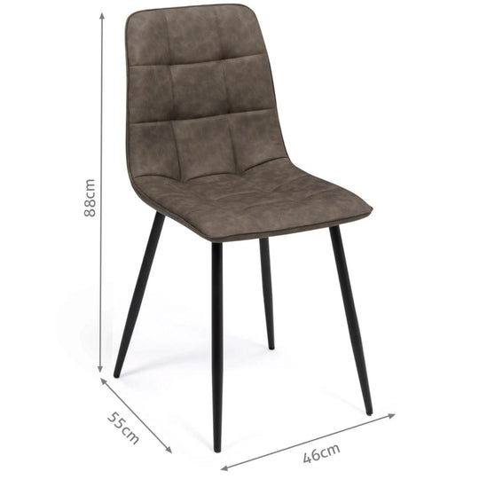 Lot de 6 chaises vintage Linda simili cuir marron