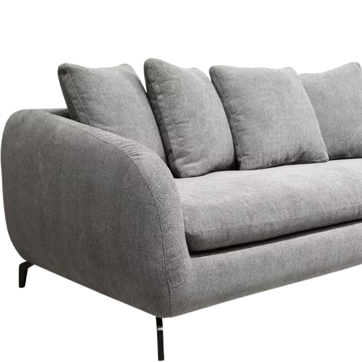 ALINEA Canapé 4 places COLINE convertible en tissu gris