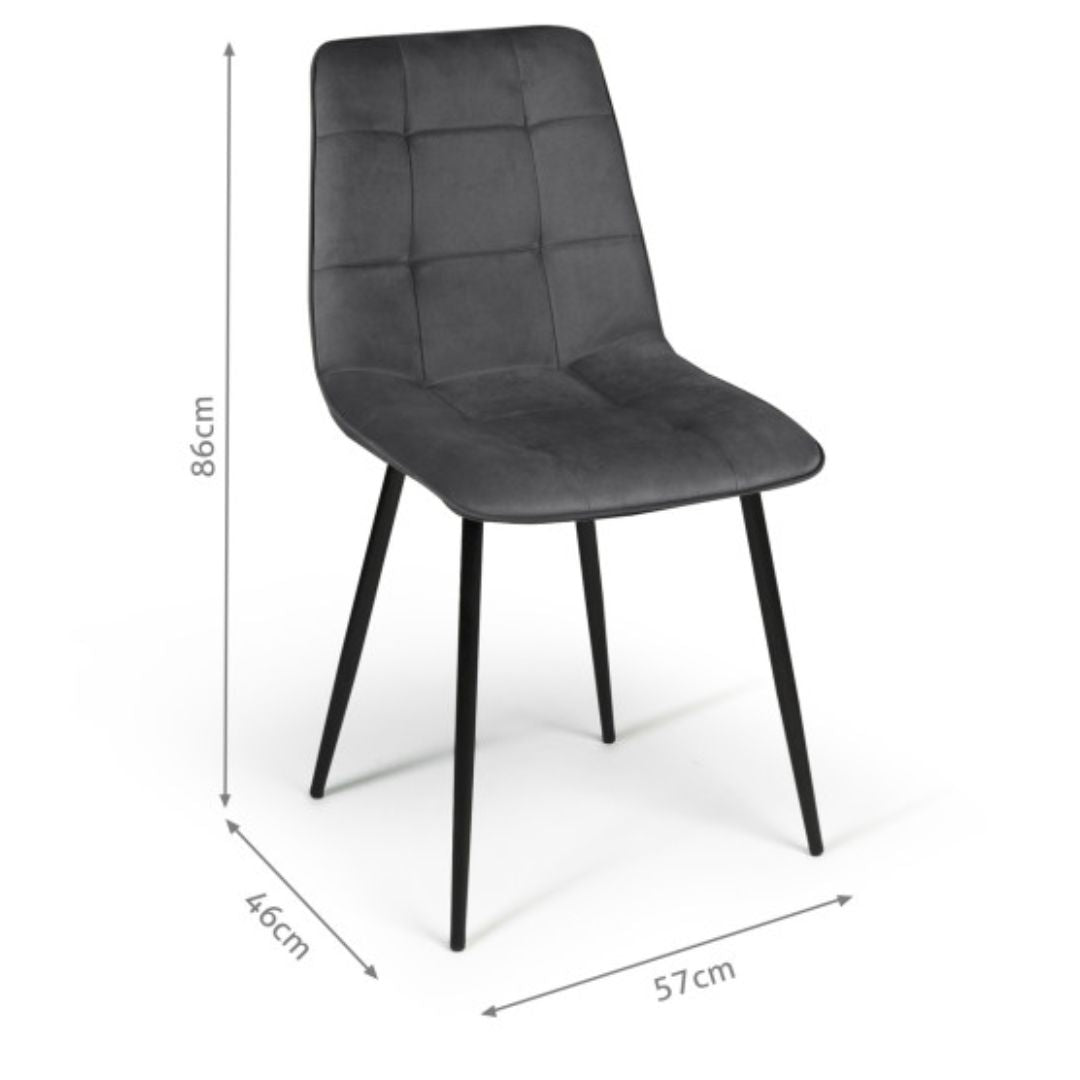 Lot de 4 chaises Linda Gris anthracite