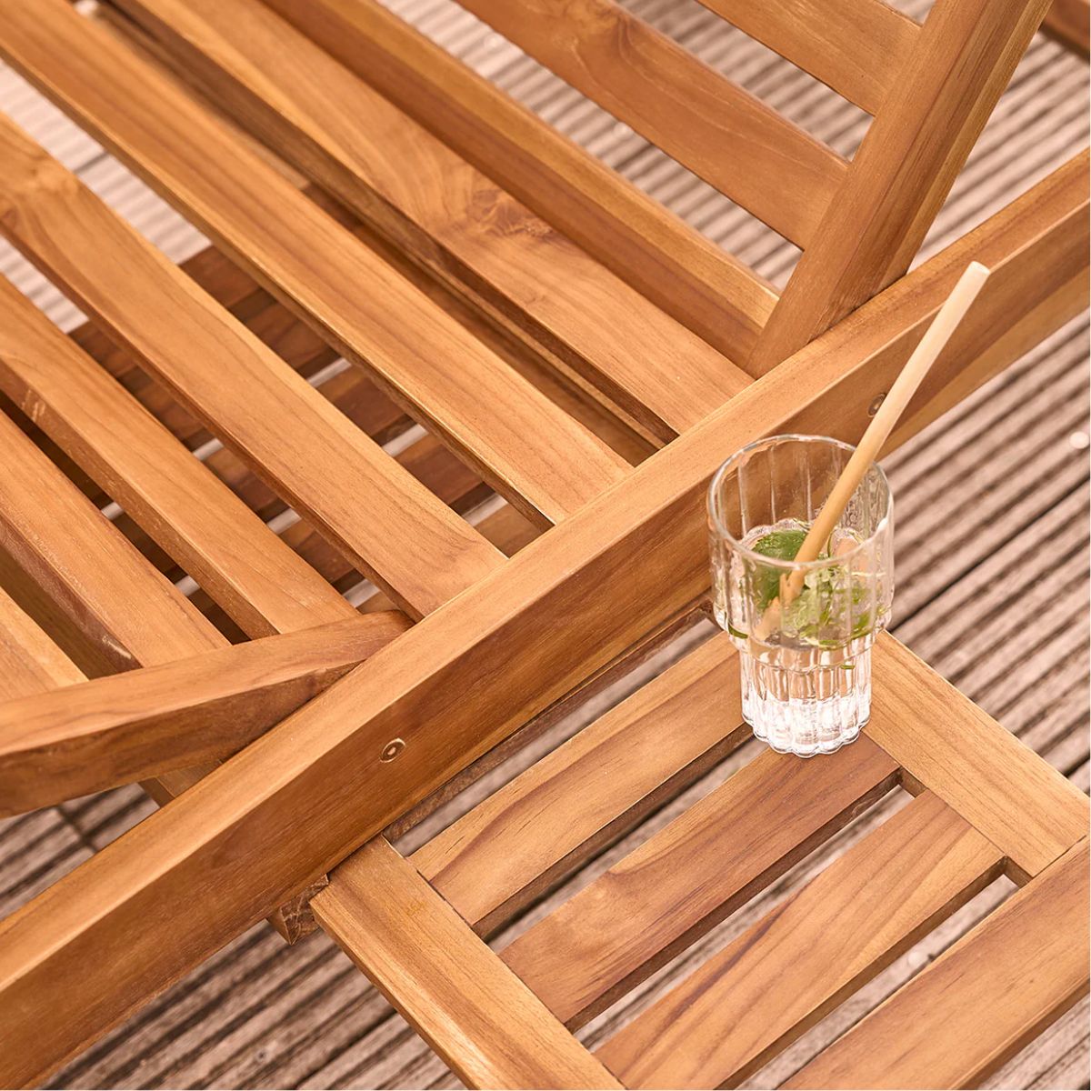 Bain de soleil en teck huilé massif-Berah Getah