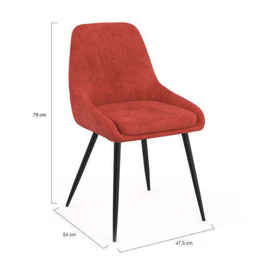 Lot de 2 chaises Olivia terracotta