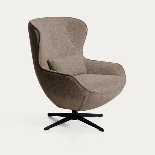 Fauteuil KAVE HOME Sorile pivotant chenille marron