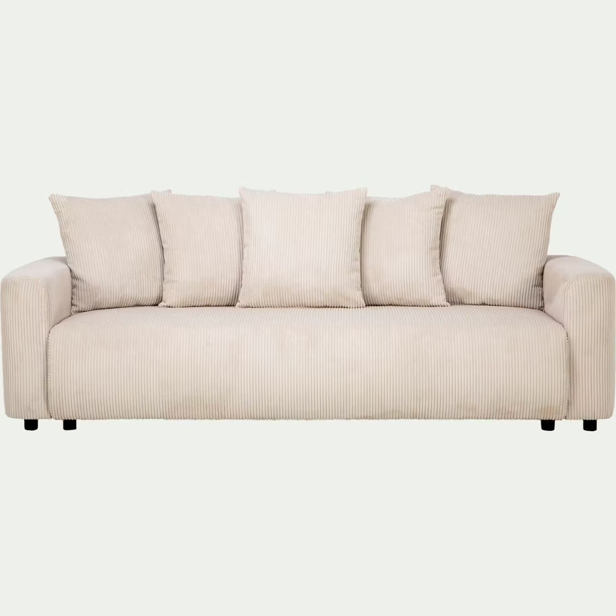ALINEA Canapé 4 places convertible LUDI en velours côtelé - beige roucas