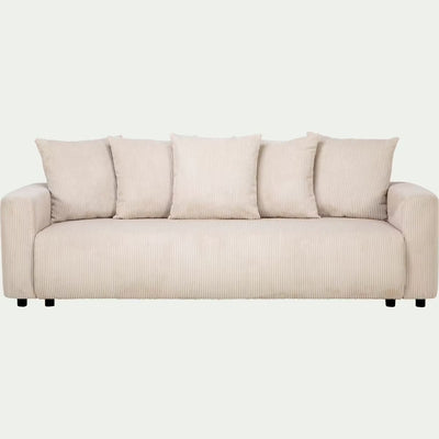 ALINEA Canapé 4 places convertible LUDI en velours côtelé - beige roucas