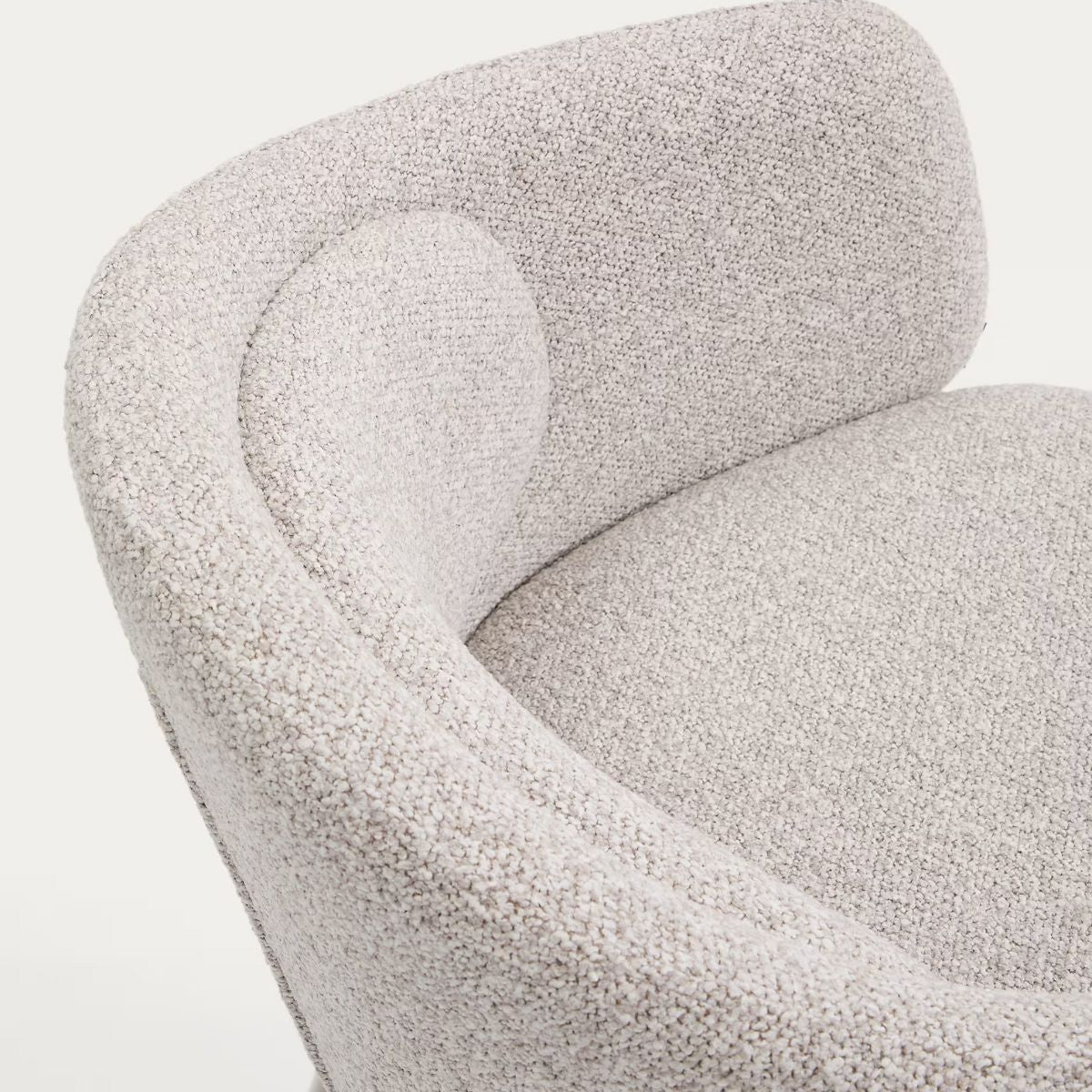 Lot de 4 chaises Idaira en tissu chenille épais et pieds en acier beige Kave Home