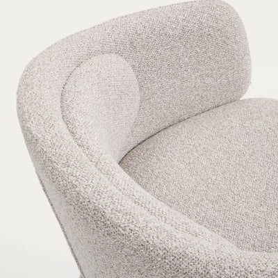 Lot de 4 chaises Idaira en tissu chenille épais et pieds en acier beige Kave Home