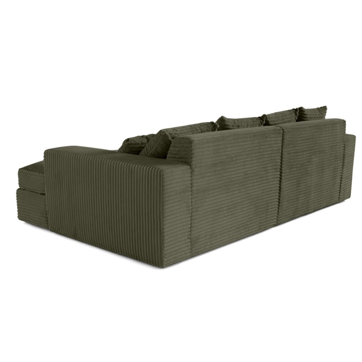 Canapé COLLINS 4 places BESTMOBILIER avec double méridienne en velours côtelé vert