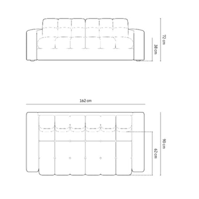 Canapé Velours Justin 2 places Noir- Micadoni