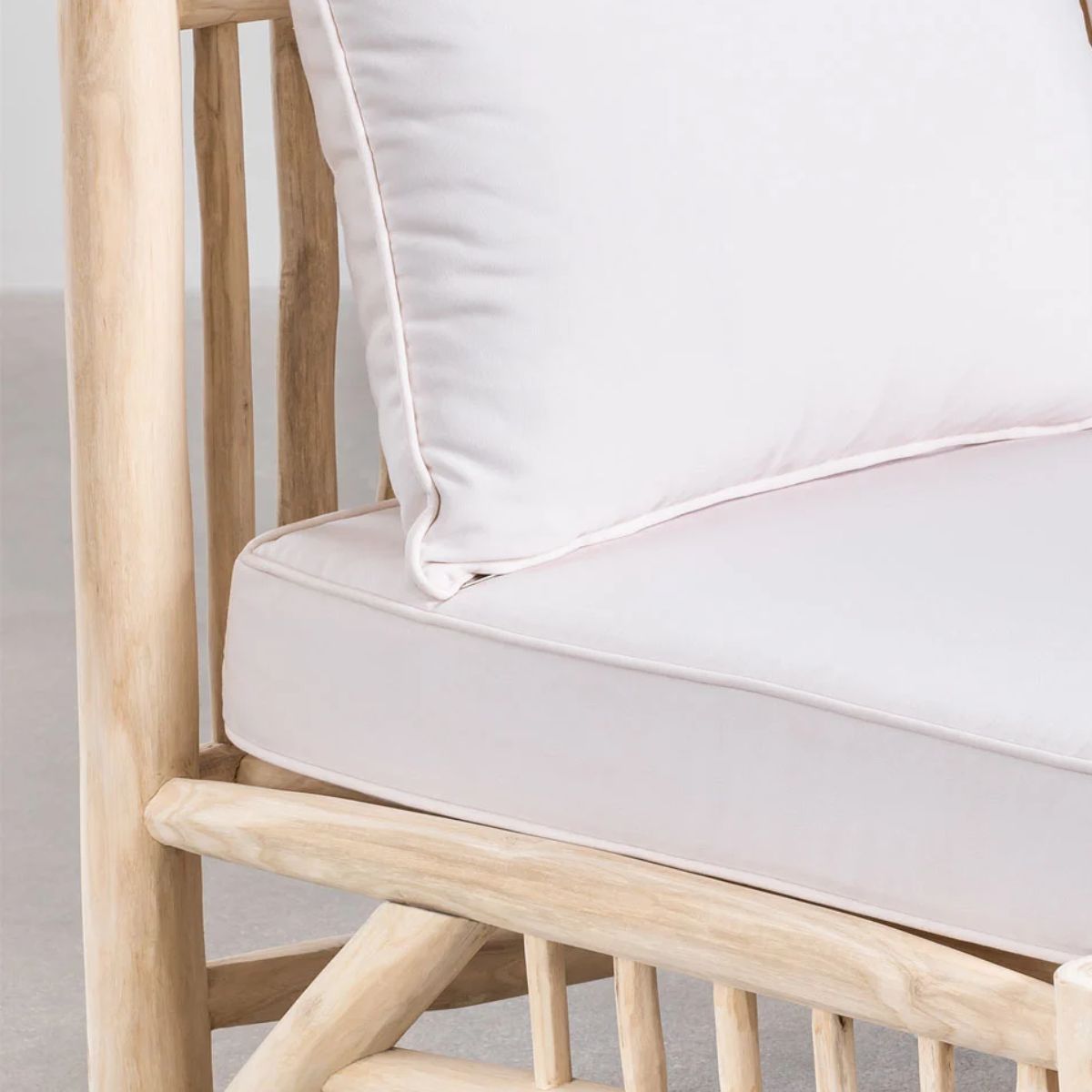 Canapé de jardin 2 places sans accoudoirs en bois de teck Narel SKLUM