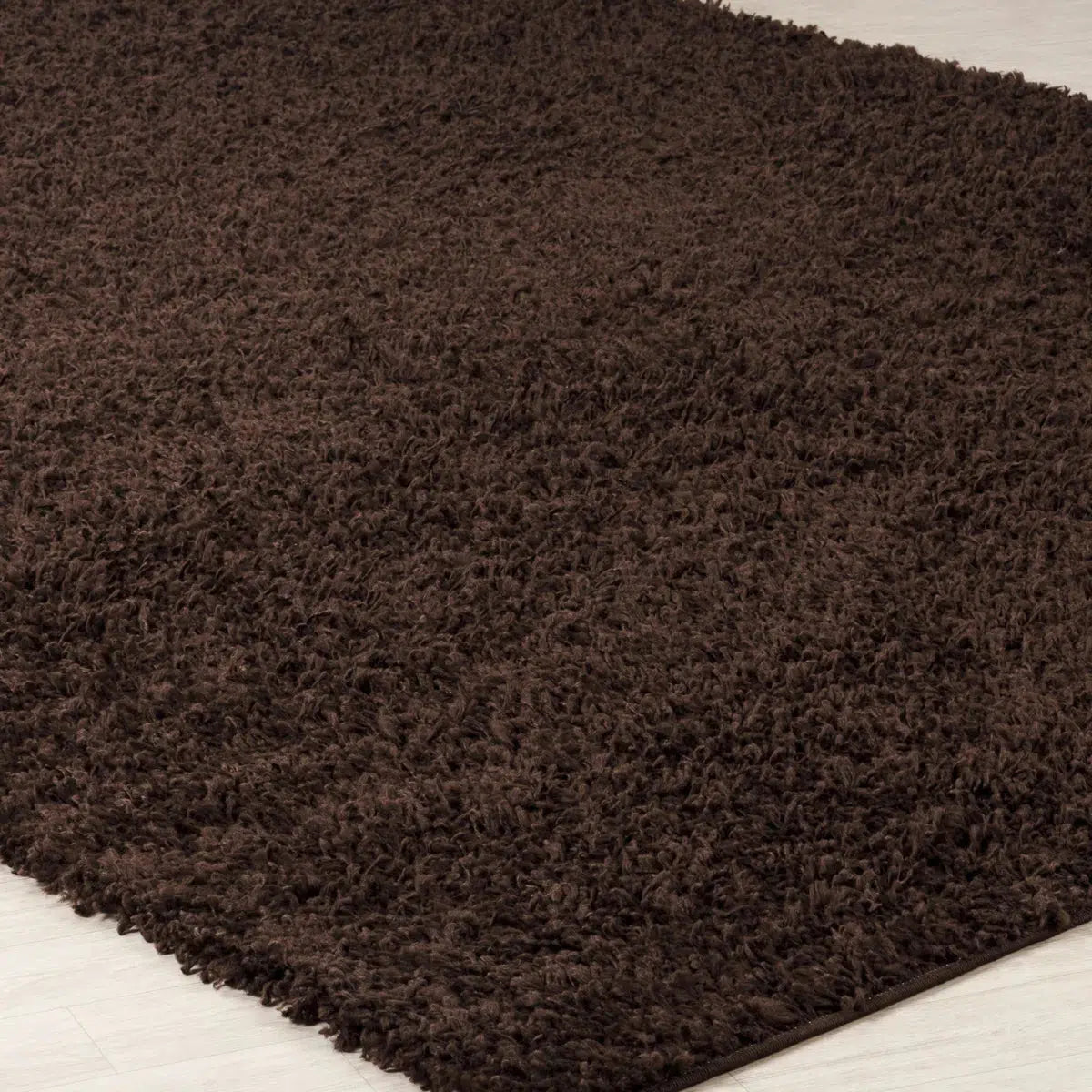 Tapis SURYA Lilly shaggy, uni marron foncé à poils longs, vue 6