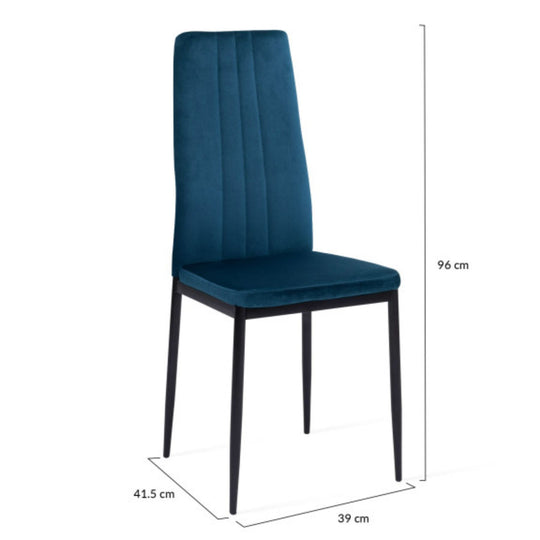 Lot de 4 chaises Jade Bleu