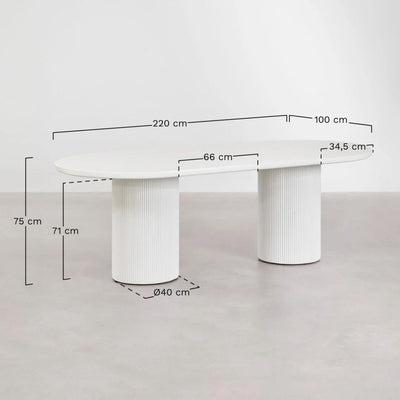 Table de salle à manger ovale SKLUM 220x100 cm en ciment Velia