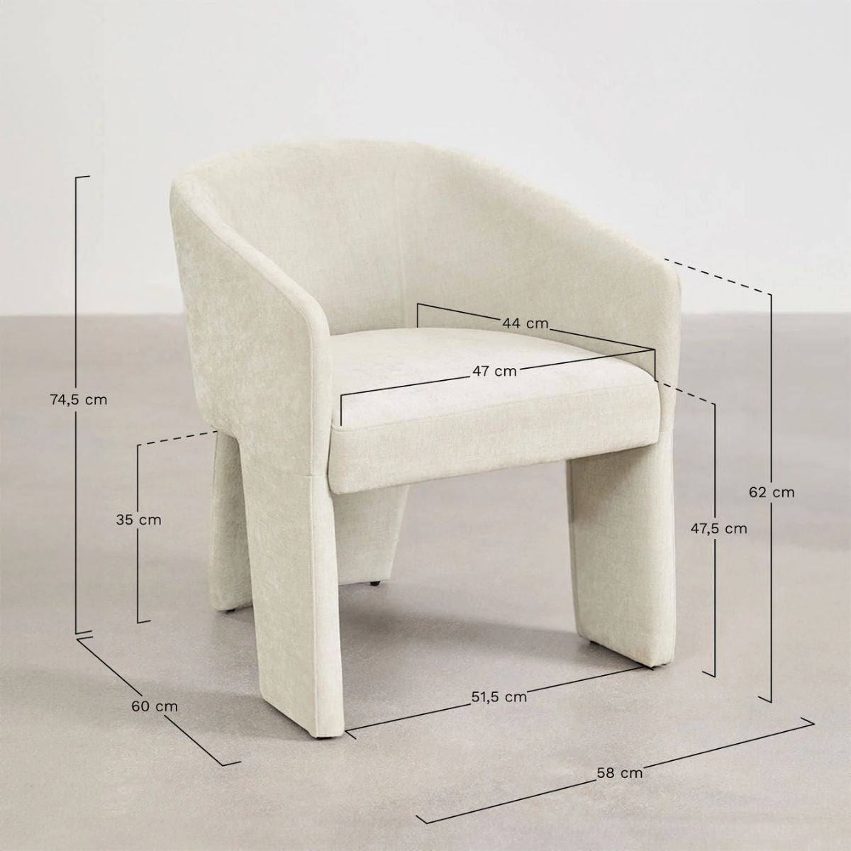 Chaise de salle à manger rembourrée Jimena SKLUM