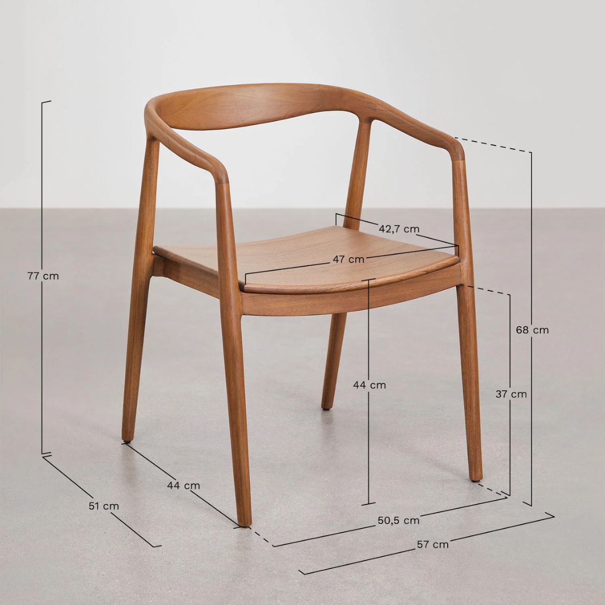 Lot de 6 chaises SKLUM de jardin en bois de teck Rokan