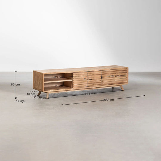 Meuble TV SKLUM Deleyna en bois clair 200cm