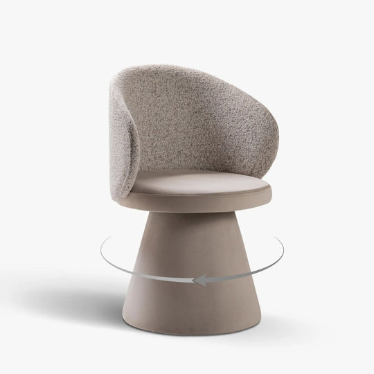 Lot de 6 Chaises pivotantes MICADONI Inez en tissu structurel beige