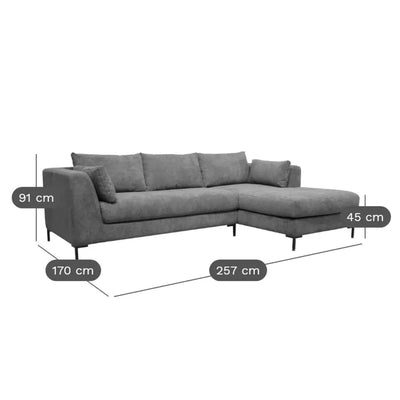 Canapé d'angle droit tissu moutarde Pornic CAMIF