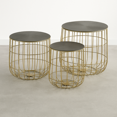 Set de 3 tables bouts de canapé AMADEUS