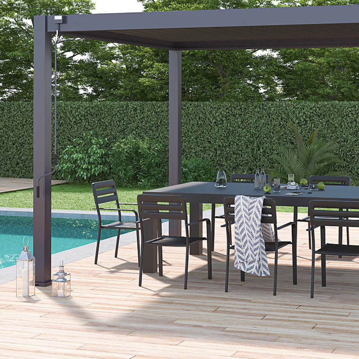 Pergola Bioclimatique Chalet & Jardin 3x4 m – Gris Anthracite