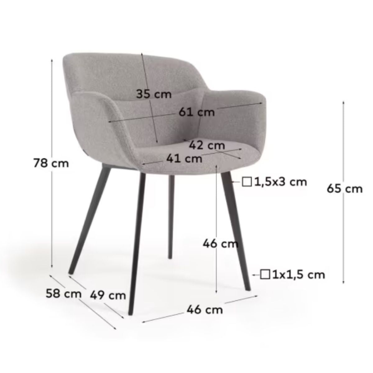 Lot de 2 chaises Nadya gris clair KAVE HOME