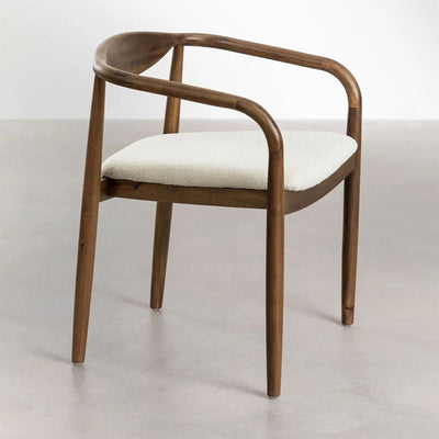 Lot de 2 chaises SKLUM en bois d'acacia et tissu bouclé Mallory