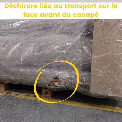 Canapé BOBOCHIC droit fixe 3 places ERNEST avec pouf taupe