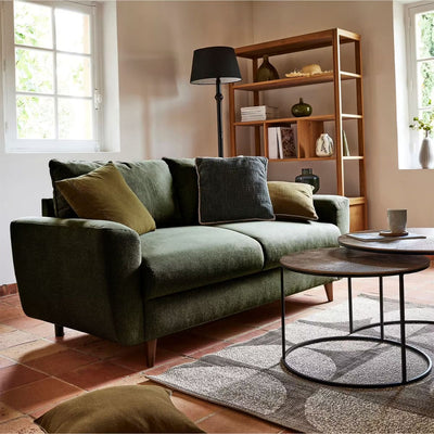 ALINEA Canapé 3 places convertible RUBIO en tissu - vert cèdre